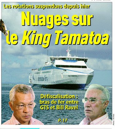 Polinesia - El nuevo ferry de alta velocidad "King Tamatoa" que une Tahiti con Bora y Raiatea cesa su actividad