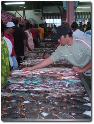 mercado papeete market puesto de pescado fish